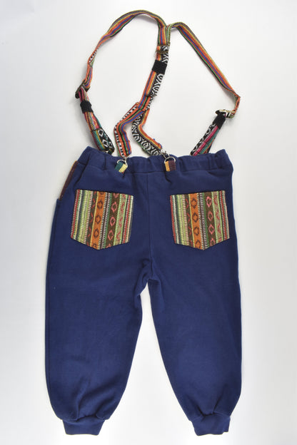 NEW Anjel Ms Size approx 5-6 Baggy Loose Fit Nepal Suspender Pants