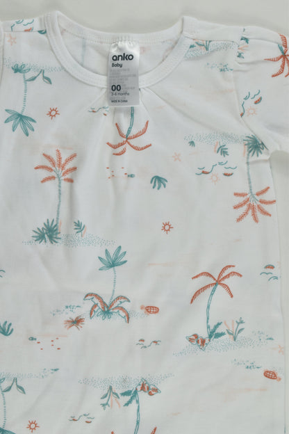 NEW Anko Size 00 Palm Trees Short Romper