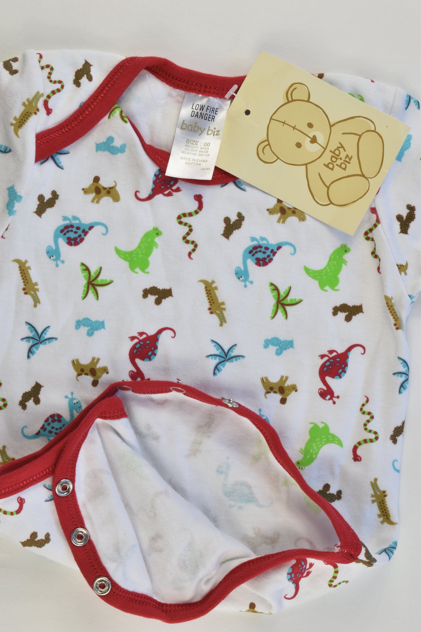 NEW Baby Biz Size 00 (68 cm) Dinosaurs Bodysuit