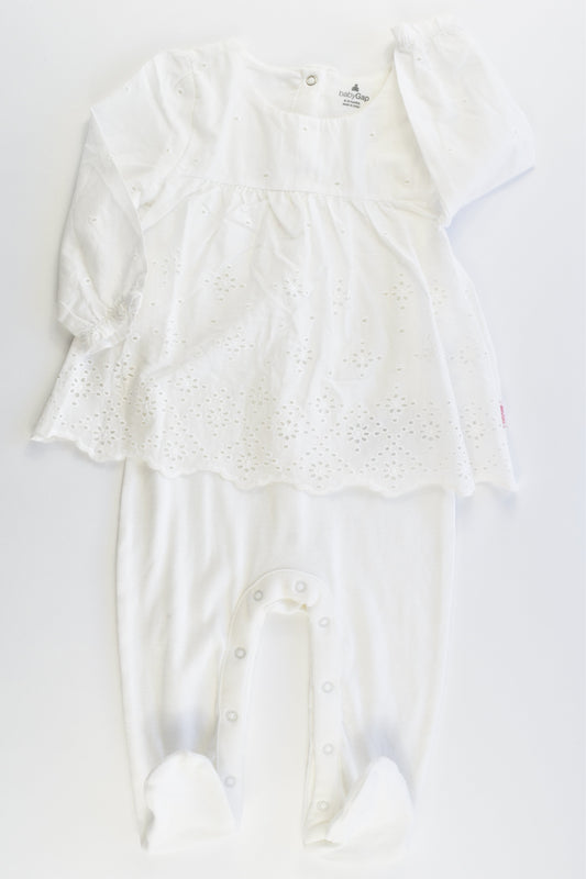 NEW Baby Gap Size 0 (6-9 months) Footed Romper/Lace Top