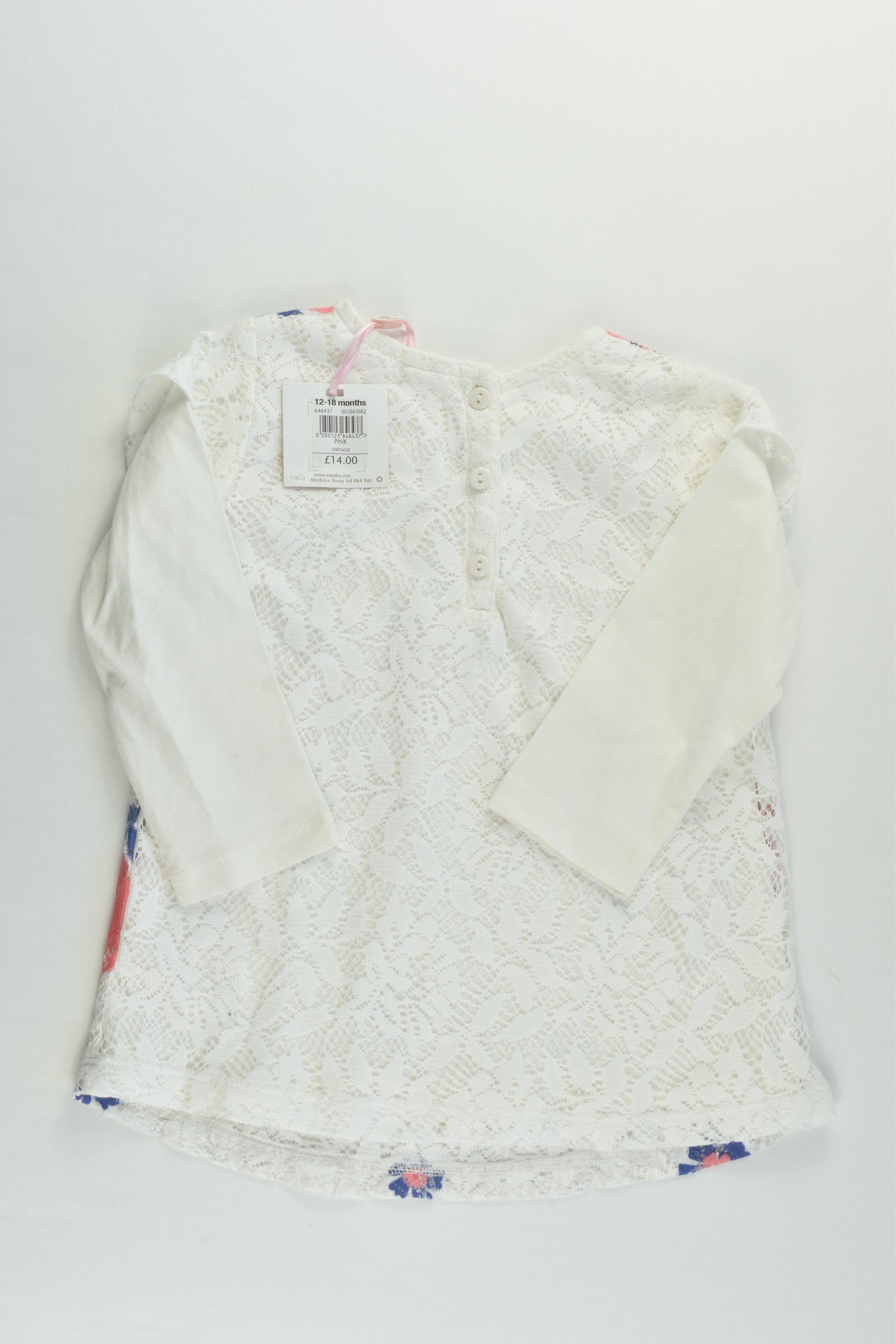 NEW Baby M&Co Size 1 (12-18 months) Lined Tunic
