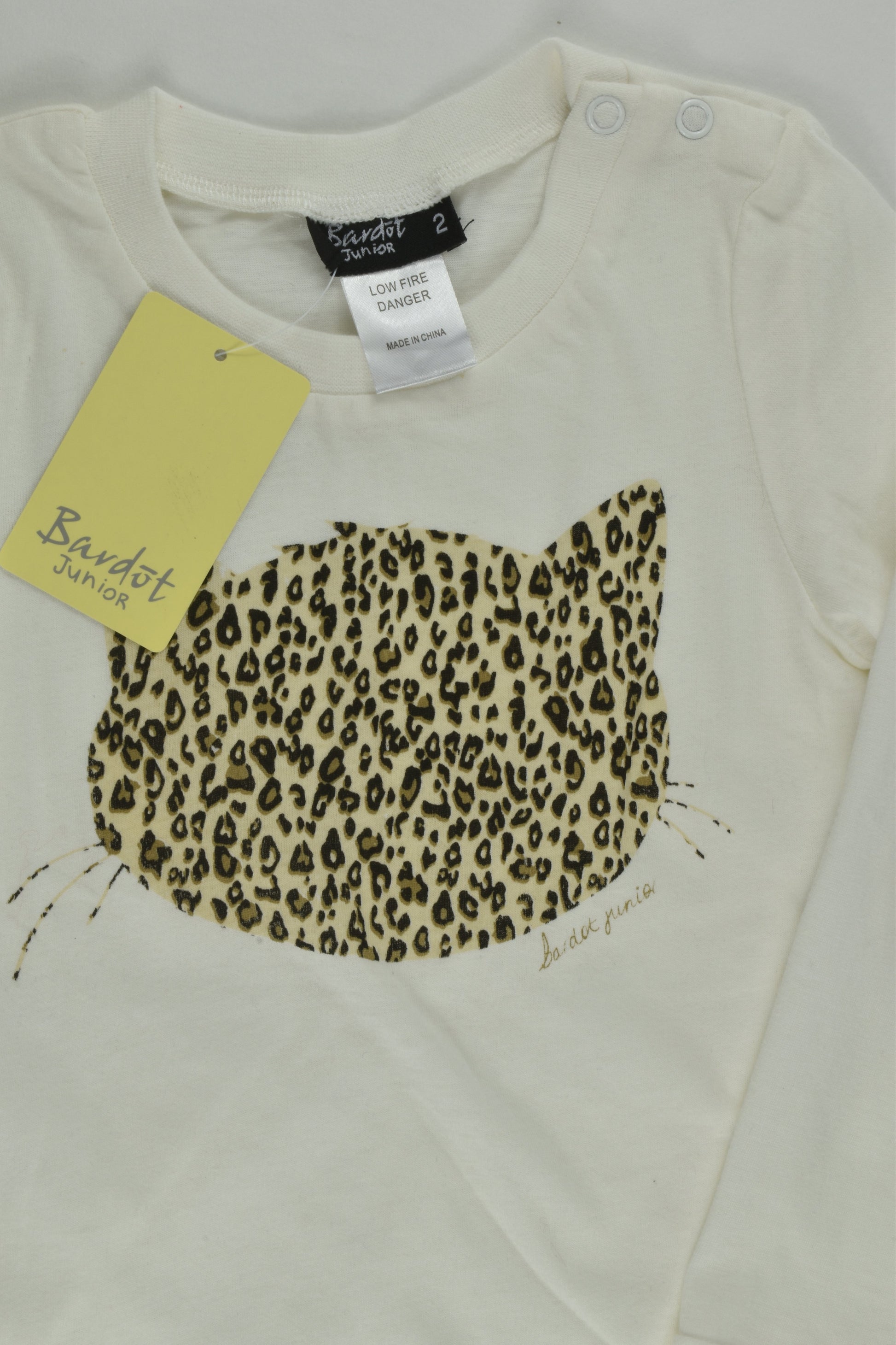 NEW Bardot Junior Size 2 Leopard Cat Top