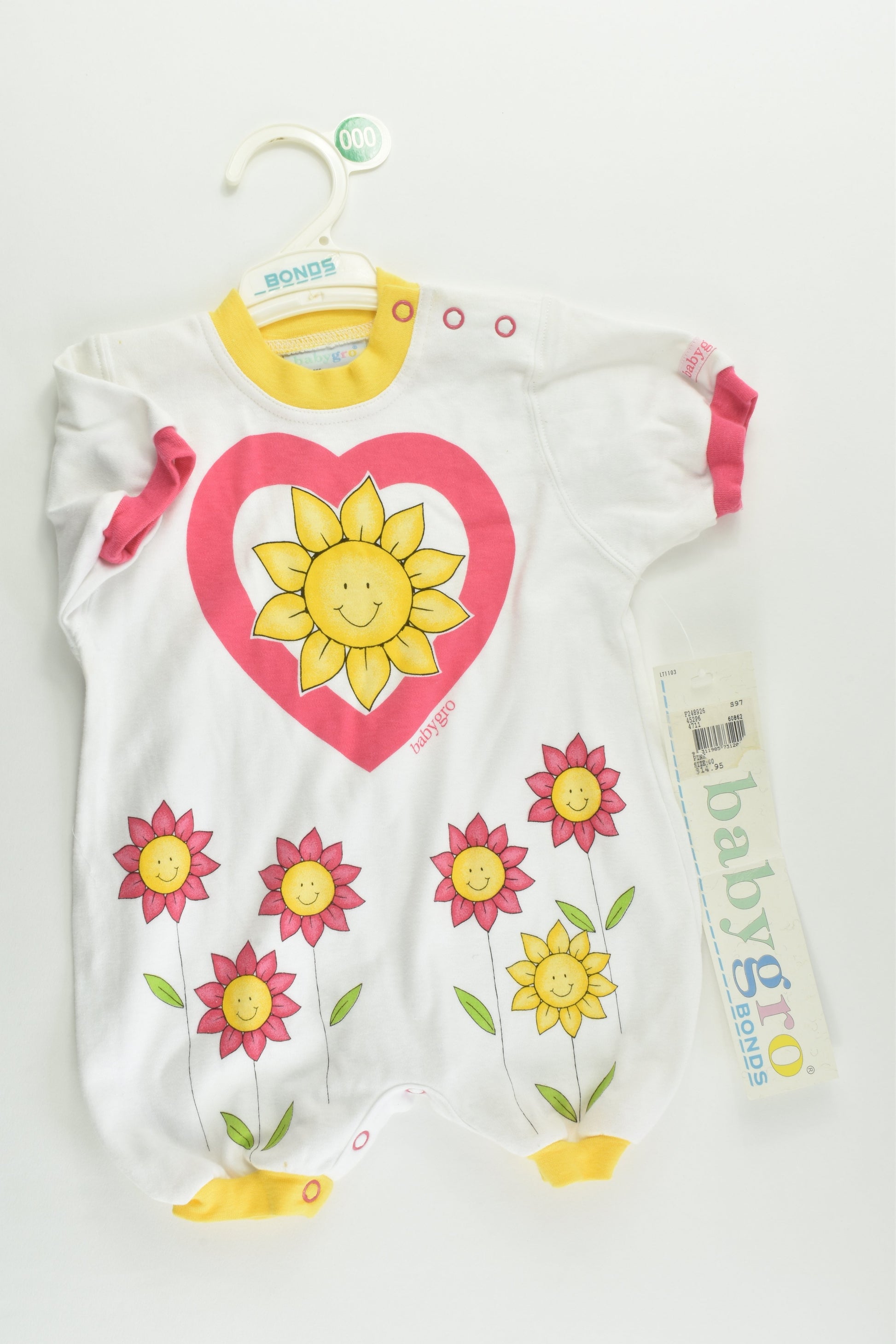NEW Bonds Size 00 (68 cm) Flowers Short Romper