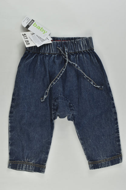 NEW Bonds Size 00 Lightweight Baggy Denim Pants