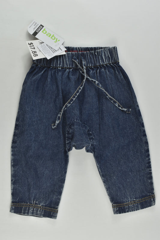 NEW Bonds Size 00 Lightweight Baggy Denim Pants