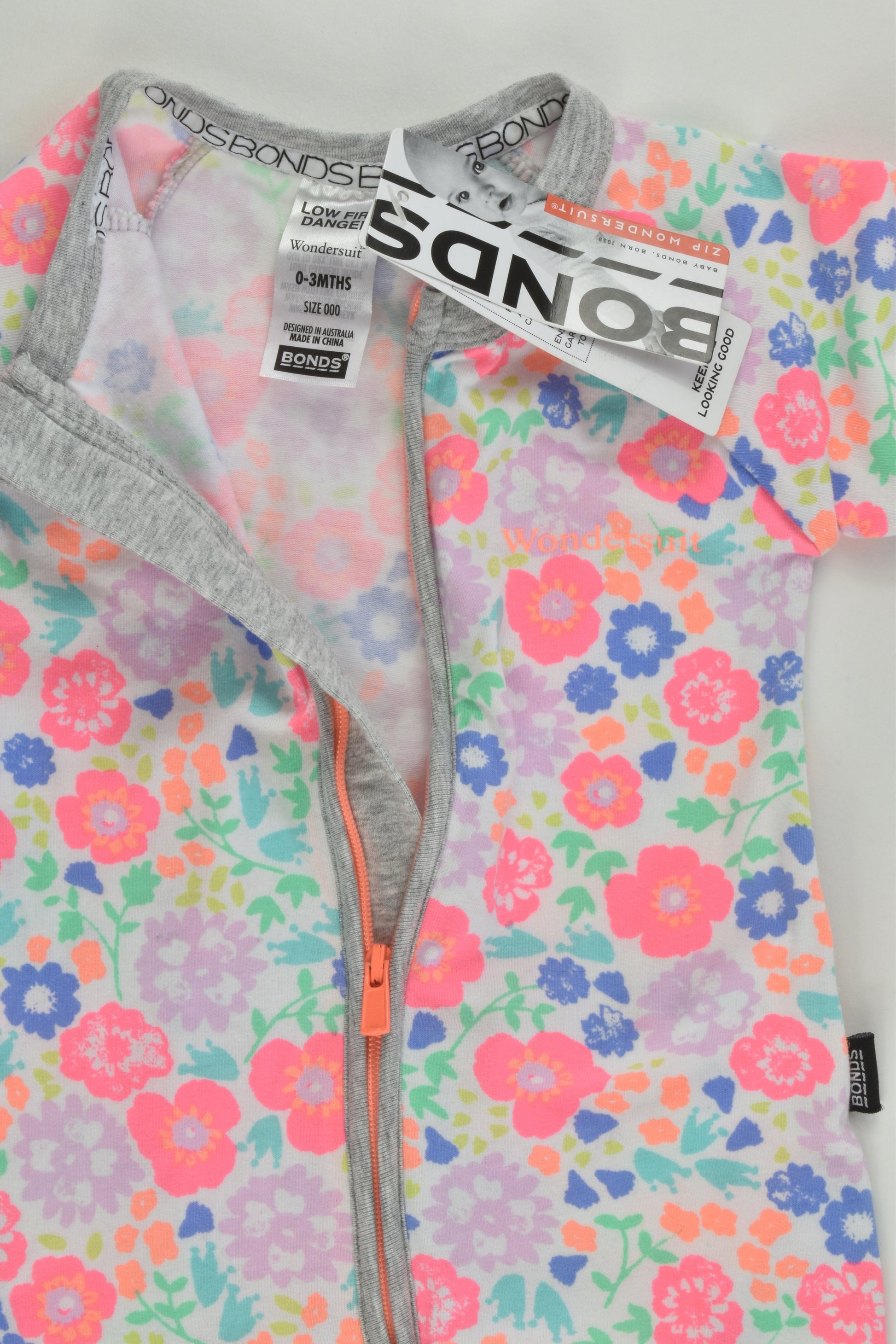 NEW Bonds Size 000 (0-3 months) Floral Wondersuit