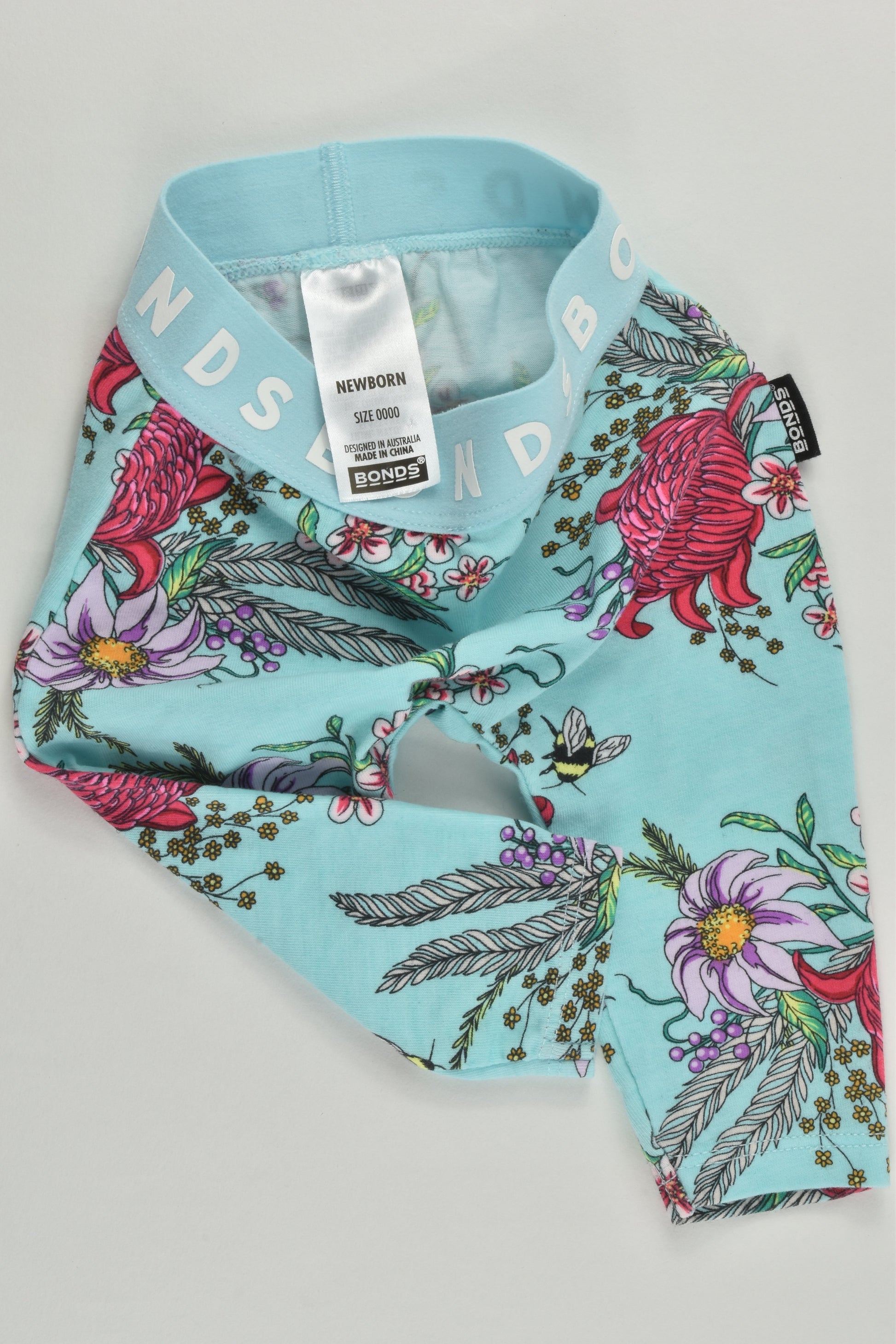 NEW Bonds Size 0000 (Newborn) Flowers and Bees Leggings