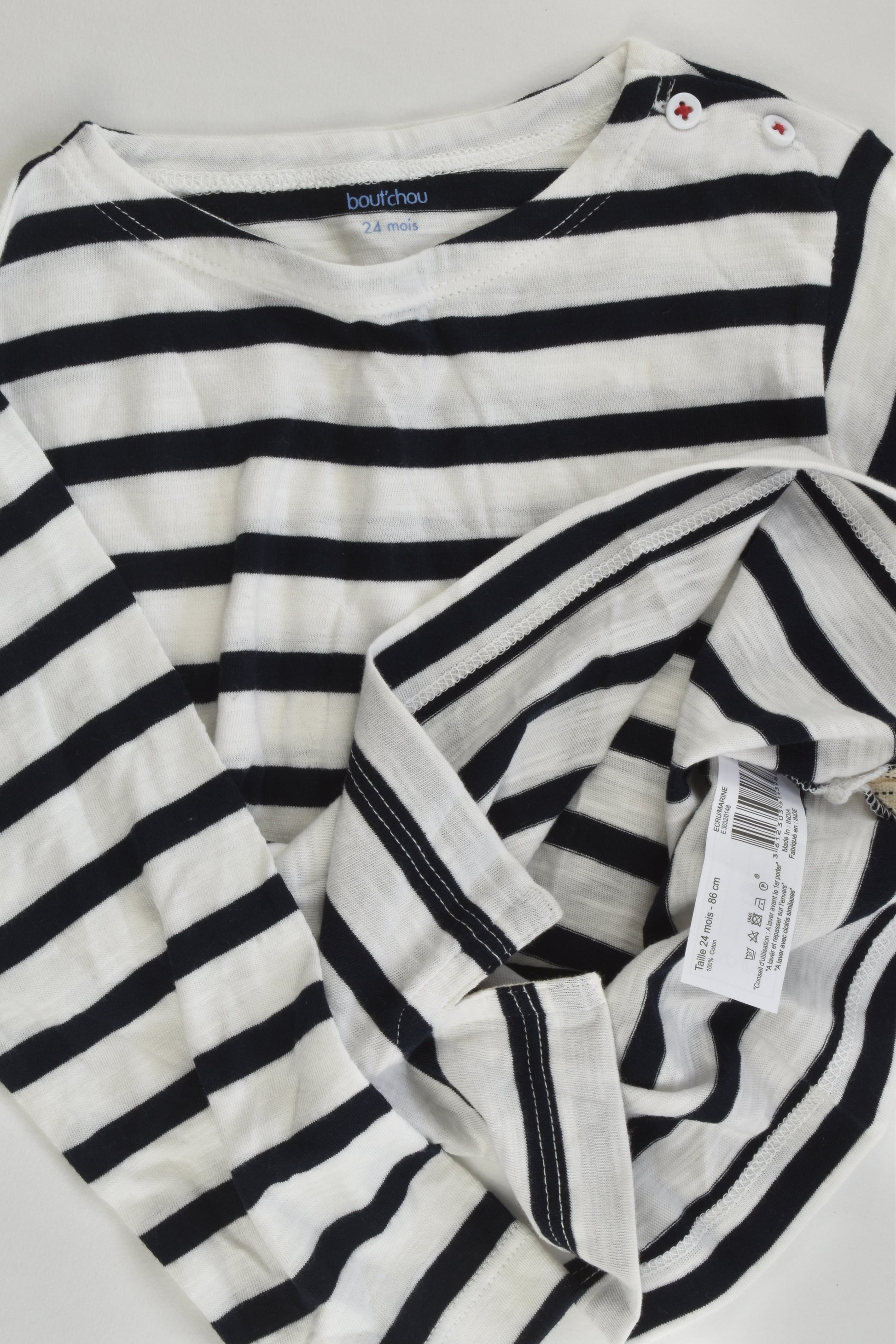 NEW Bout'Chou (France) Size 1-2 (24 months, 86 cm) Striped Top