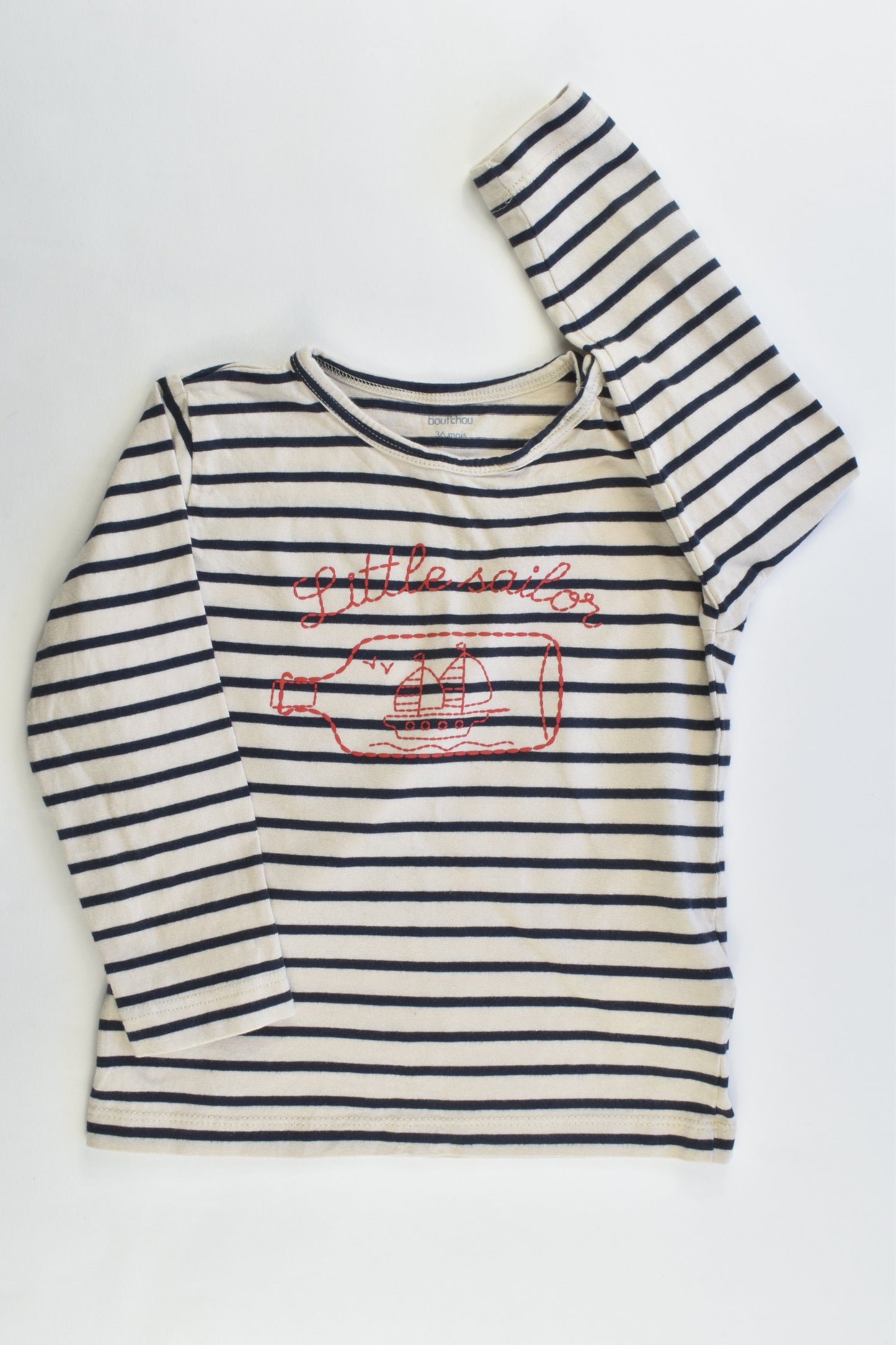 NEW Bout'Chou (France) Size 36 months (3) Striped "Little Sailor" Top