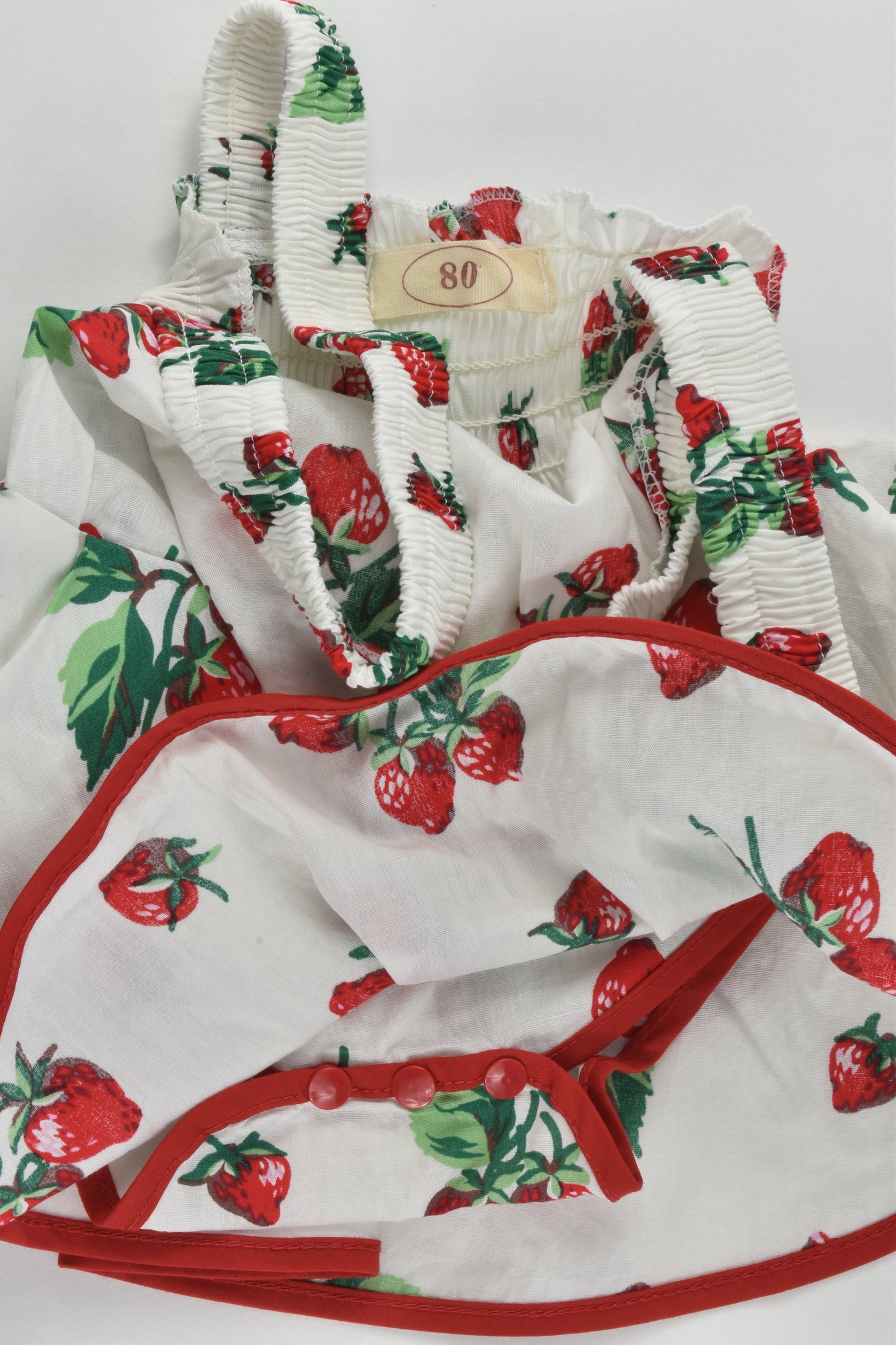 NEW Brand Unknown Size 0-1 (80 cm) Strawberry Dress with Bodysuit Underneath