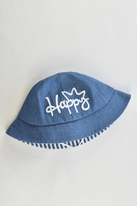 NEW Brand Unknown Size approx 1-2 years "Happy" Sun Hat