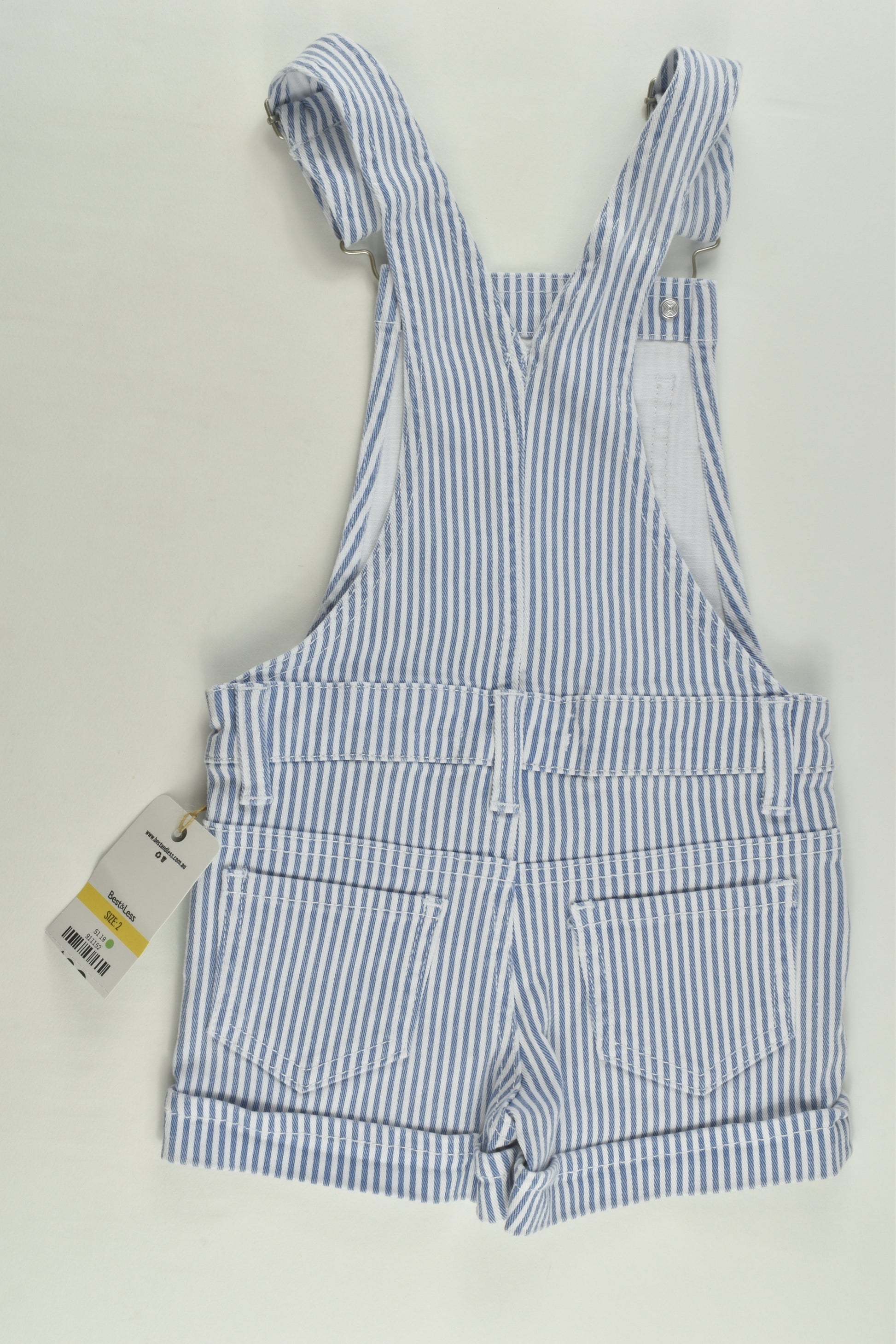 NEW Breakers Size 2 Stretchy Striped Short Overalls