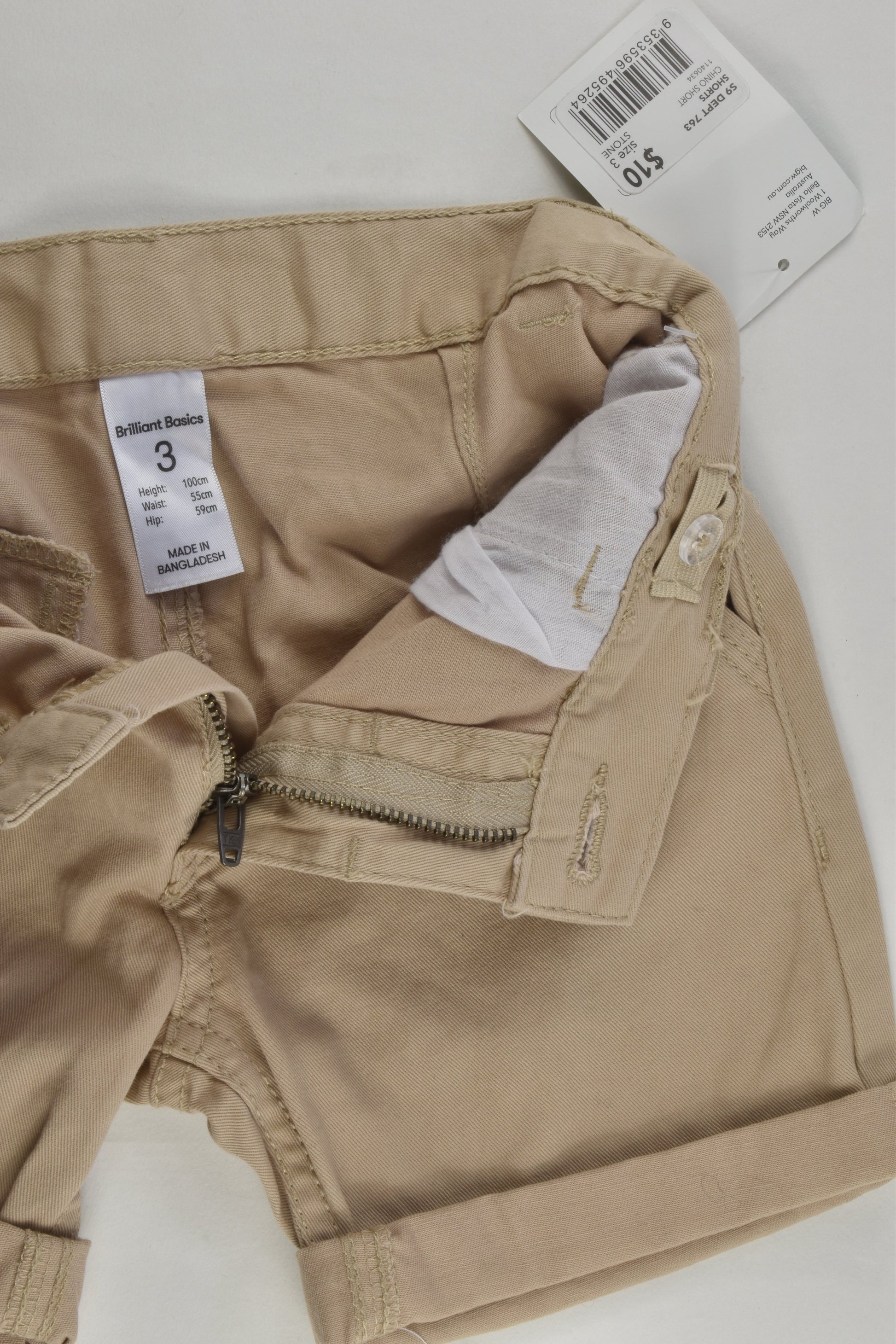 NEW Brilliant Basics Size 3 Chino Shorts