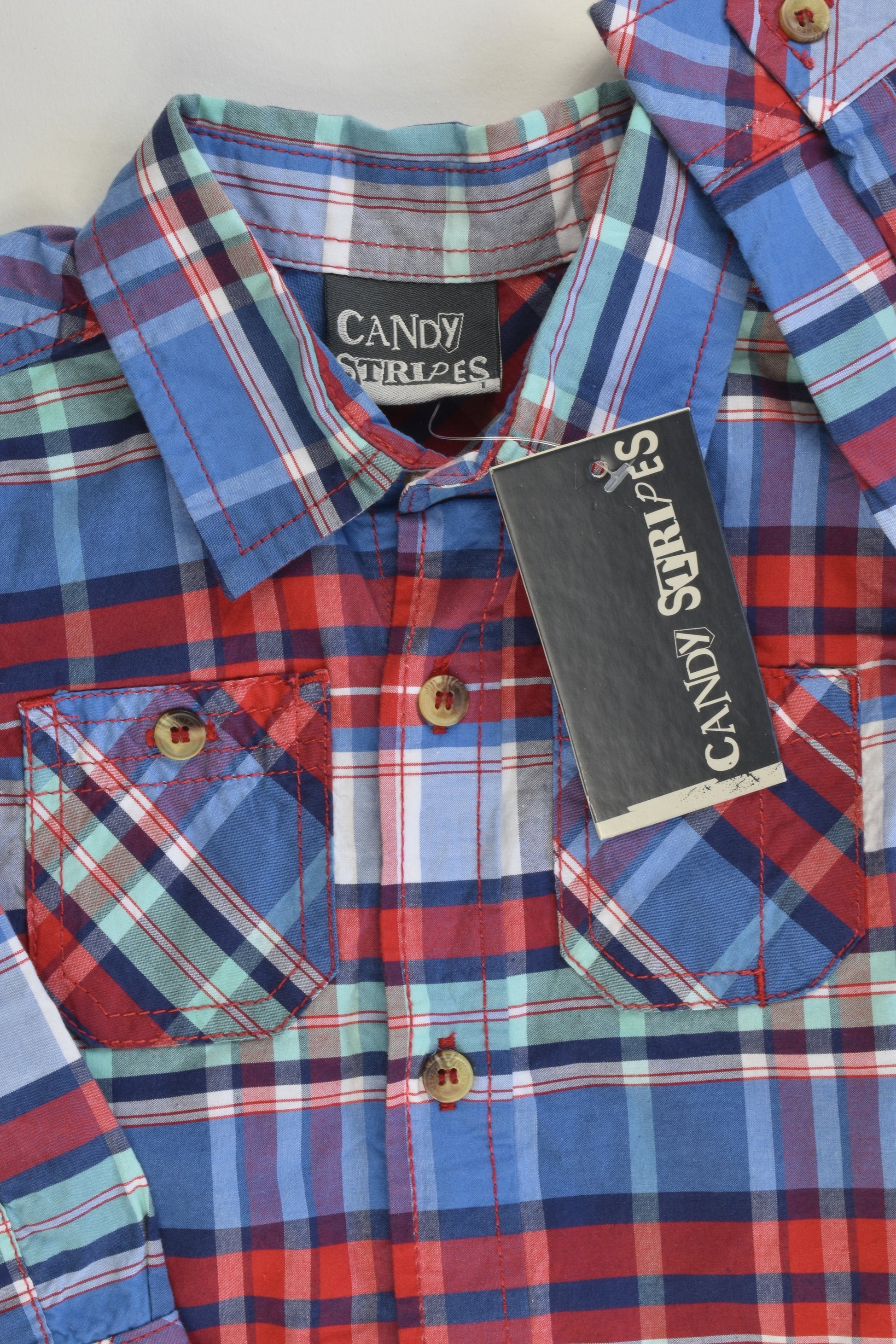 NEW Candy Stripes Australia Size 1 Collared Checked Shirt