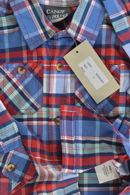 NEW Candy Stripes Australia Size 1 Collared Checked Shirt