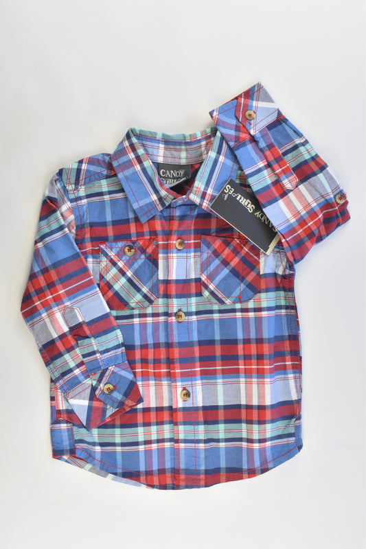 NEW Candy Stripes Australia Size 1 Collared Checked Shirt
