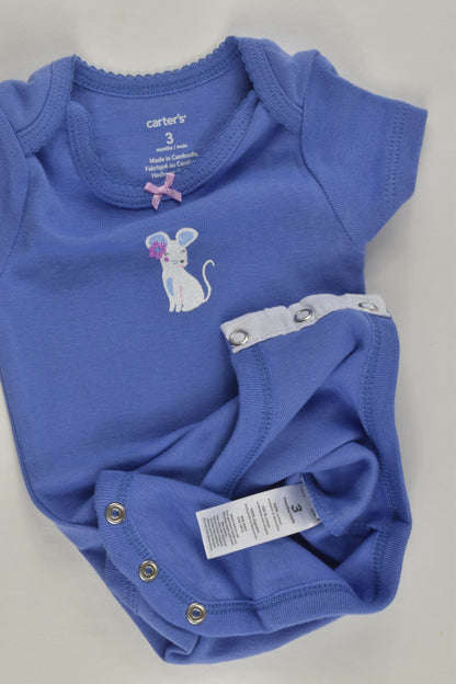 NEW Carter's Size 000 (3 months) Mouse Bodysuit