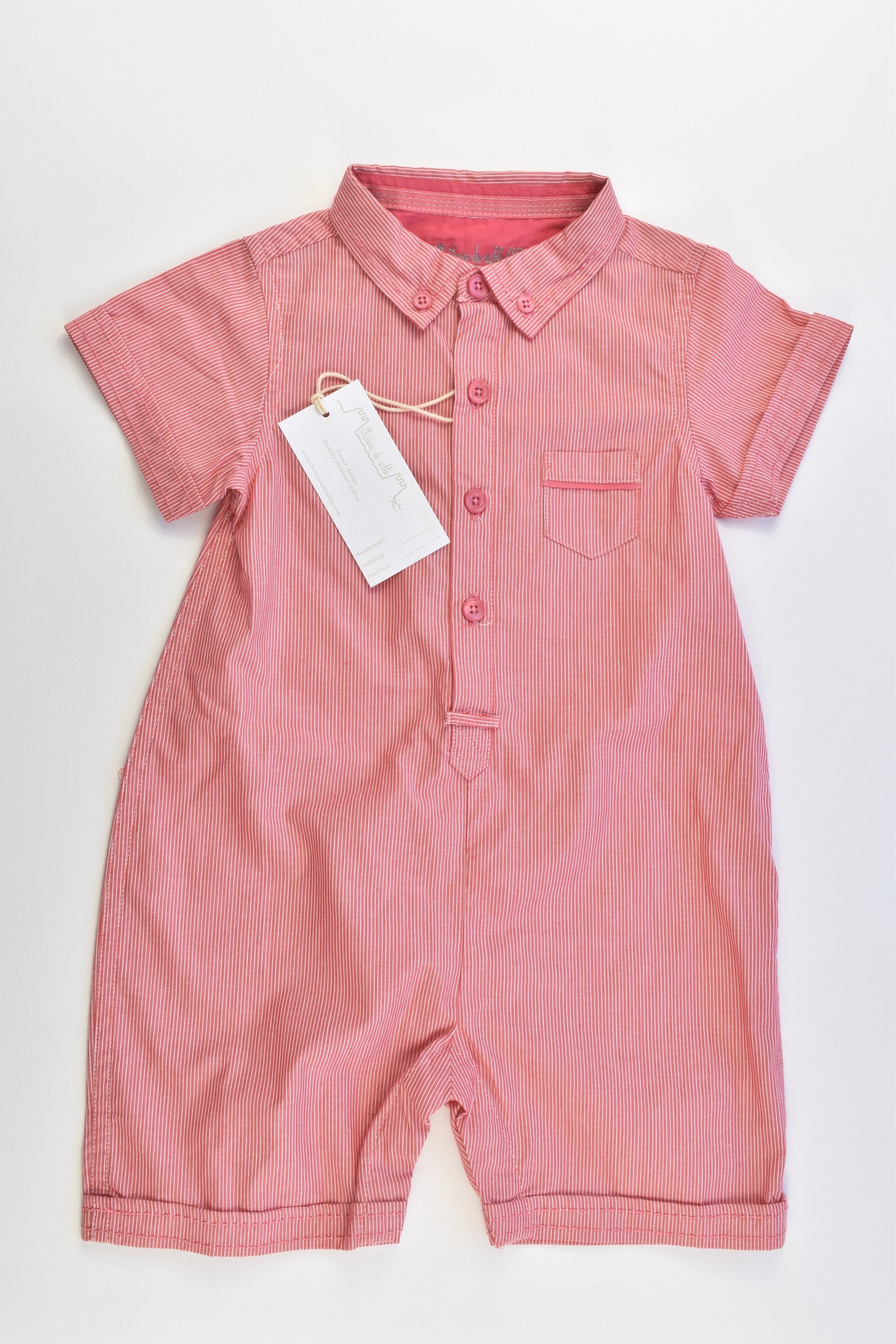 NEW Château de Sable (France) Size 0-1 (12 months) Collared Short Rompersuit
