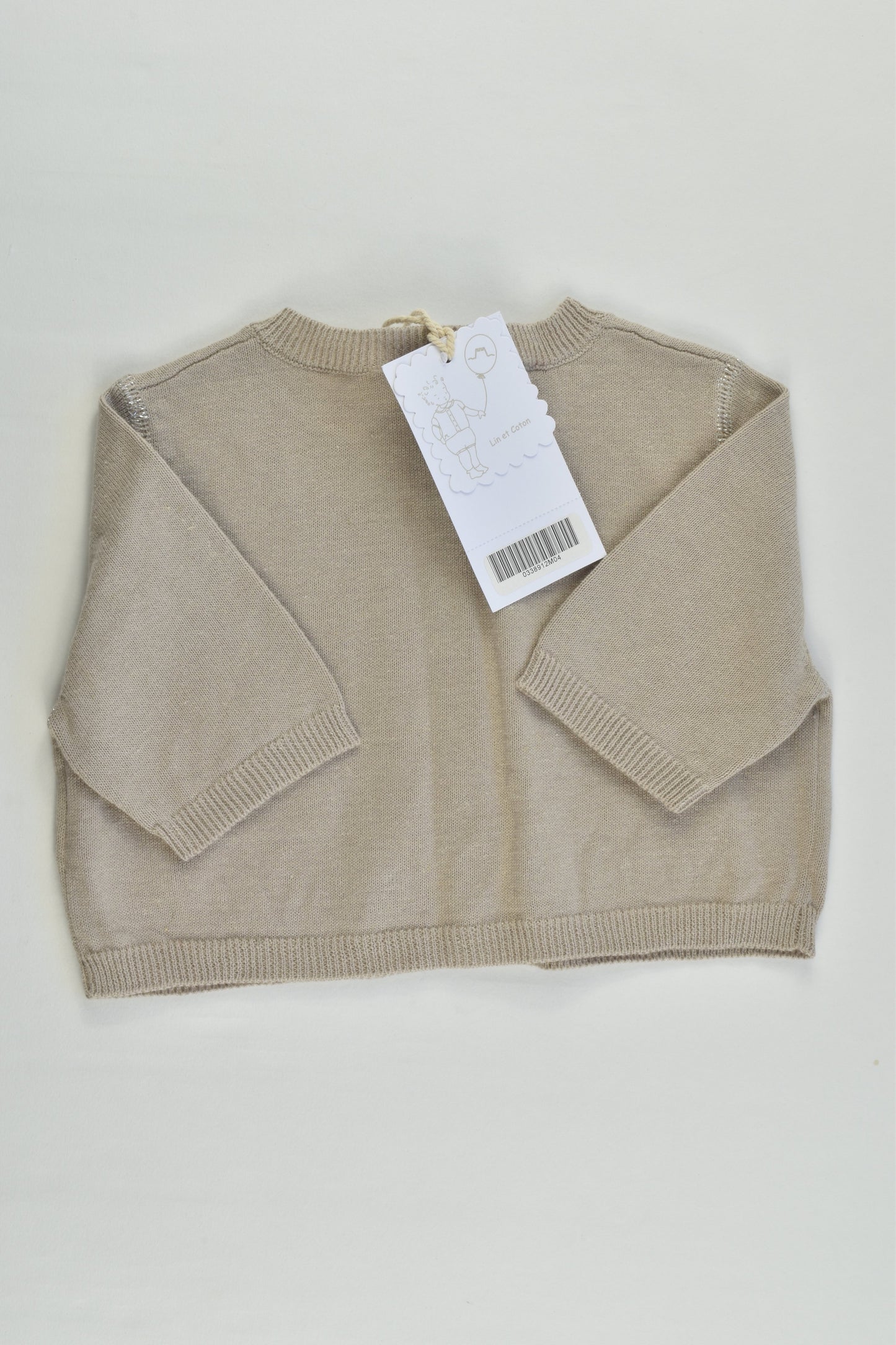 NEW Château de Sable (France) Size 0 (12 months) Linen/Cotton Cardigan