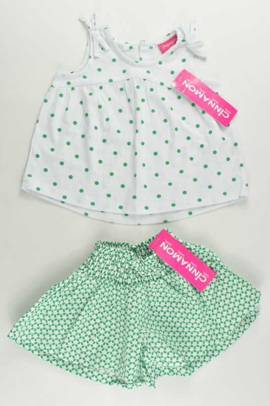 NEW Cinnamon Girl Size 00 Greed Spots Top and Shots