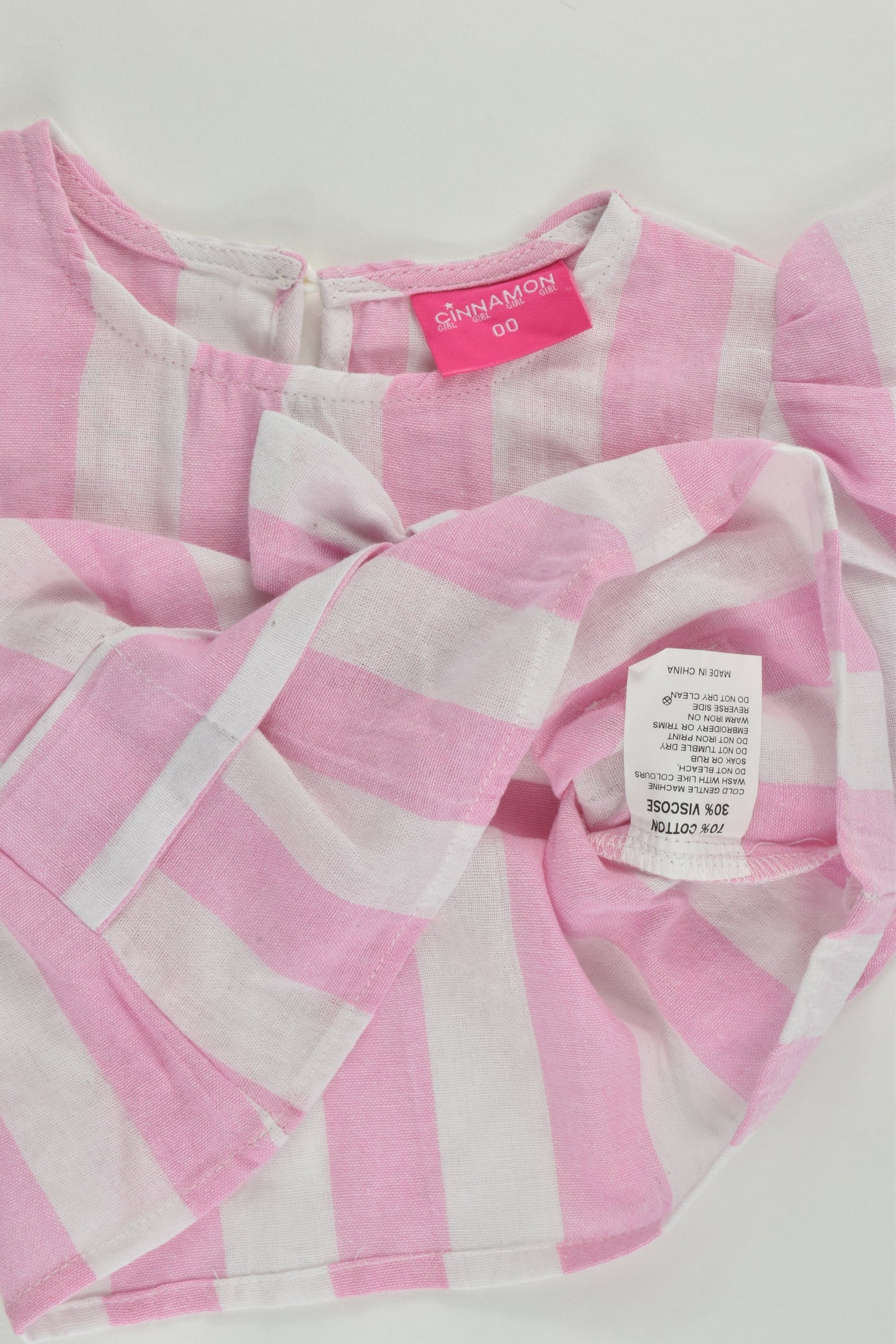 NEW Cinnamon Girl Size 00 Pink Stripes Top