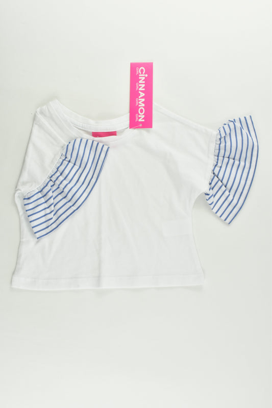 NEW Cinnamon Girl Size 00 Striped Sleeves T-shirt