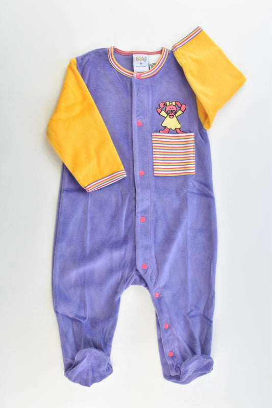 NEW Coles Baby Size 0 Vintage Velour Footed Romper