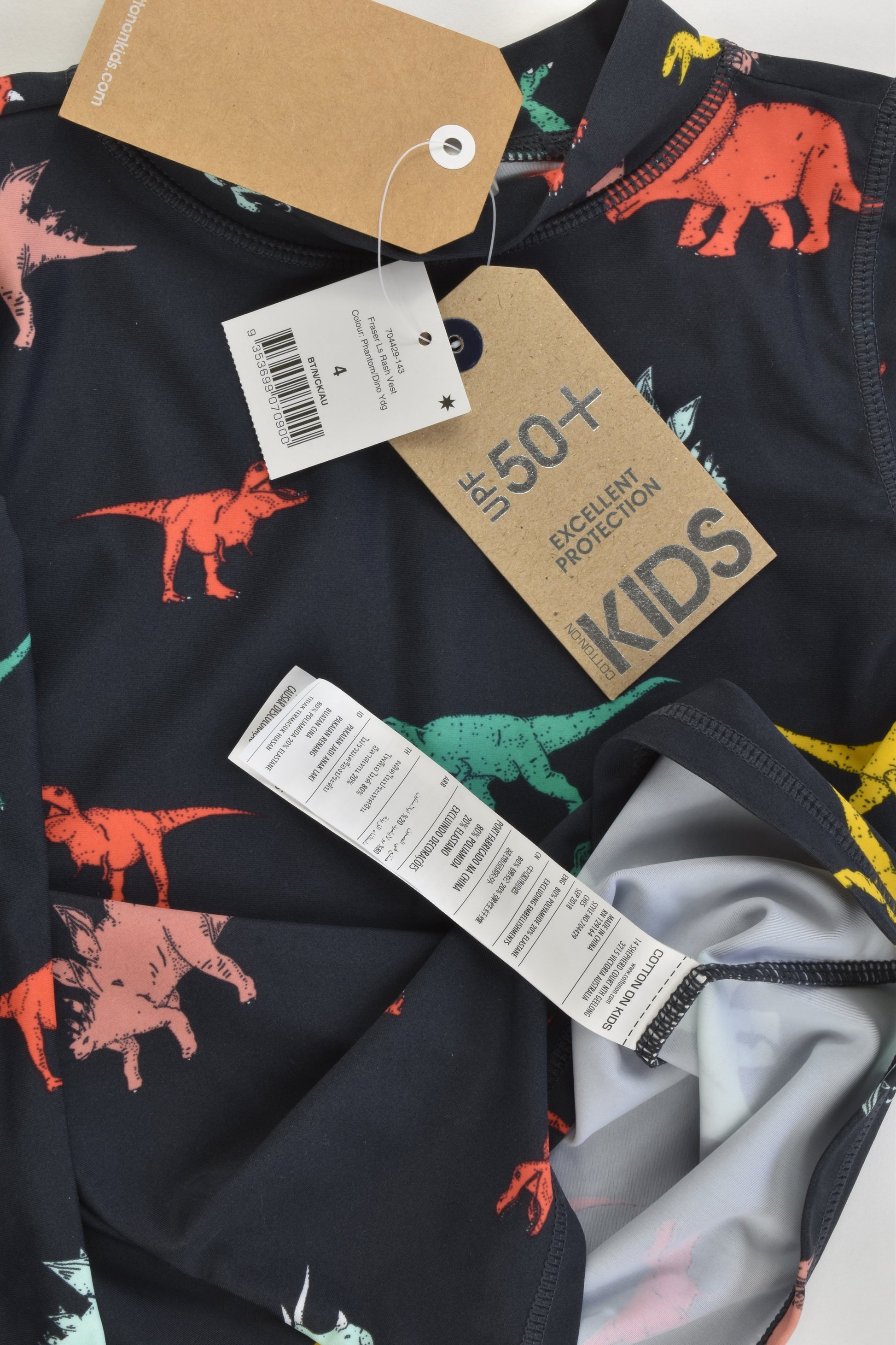NEW Cotton On Kids Size 4 Dinosaur Rashie Top