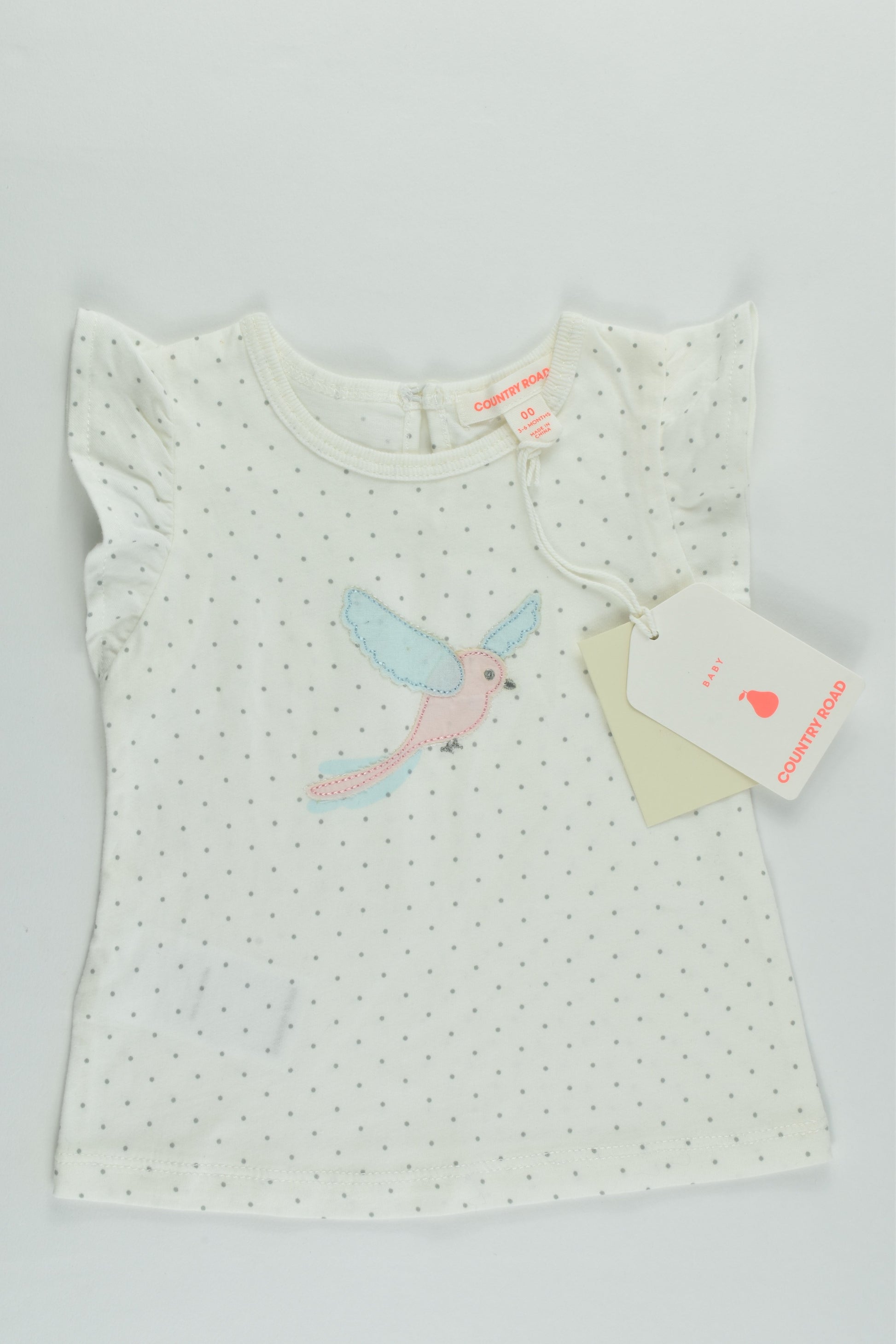 NEW Country Road Size 00 (3-6 months) Bird T-shirt