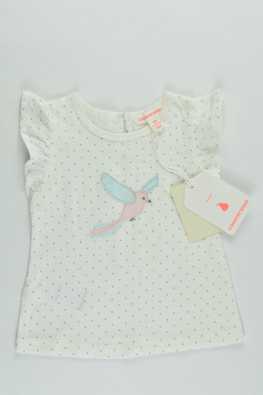 NEW Country Road Size 00 (3-6 months) Bird T-shirt
