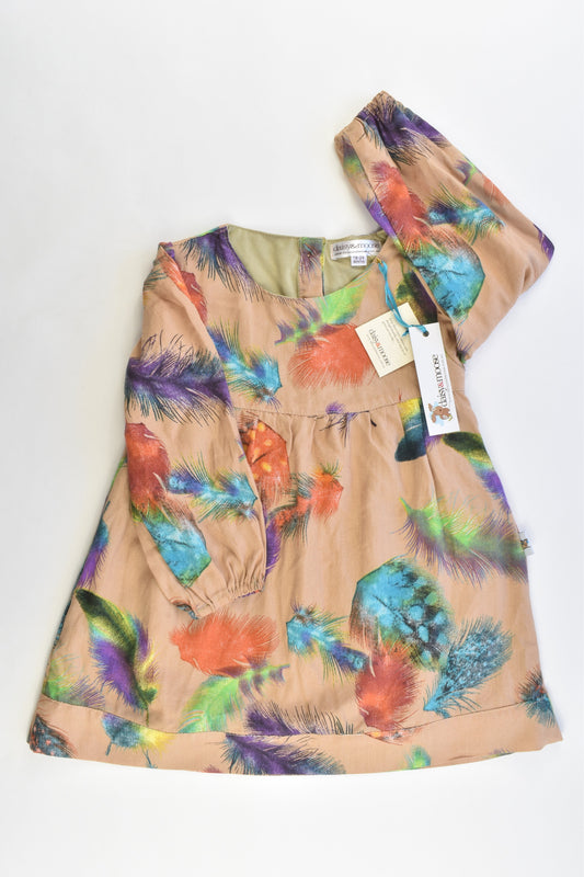 NEW Daisy & Moose Australia Size 18-24 months Feathers Lined Dress