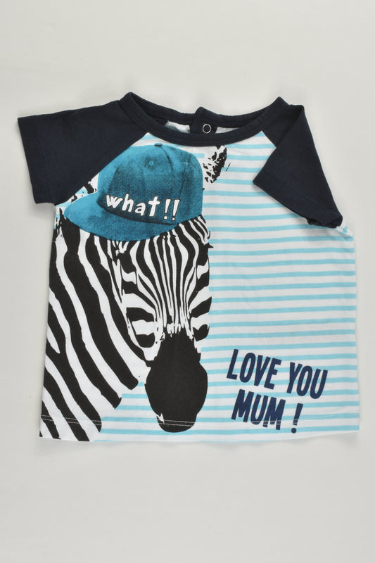 NEW Desigual (Spain) Size 000 (3 months, 62 cm) Zebra T-shirt