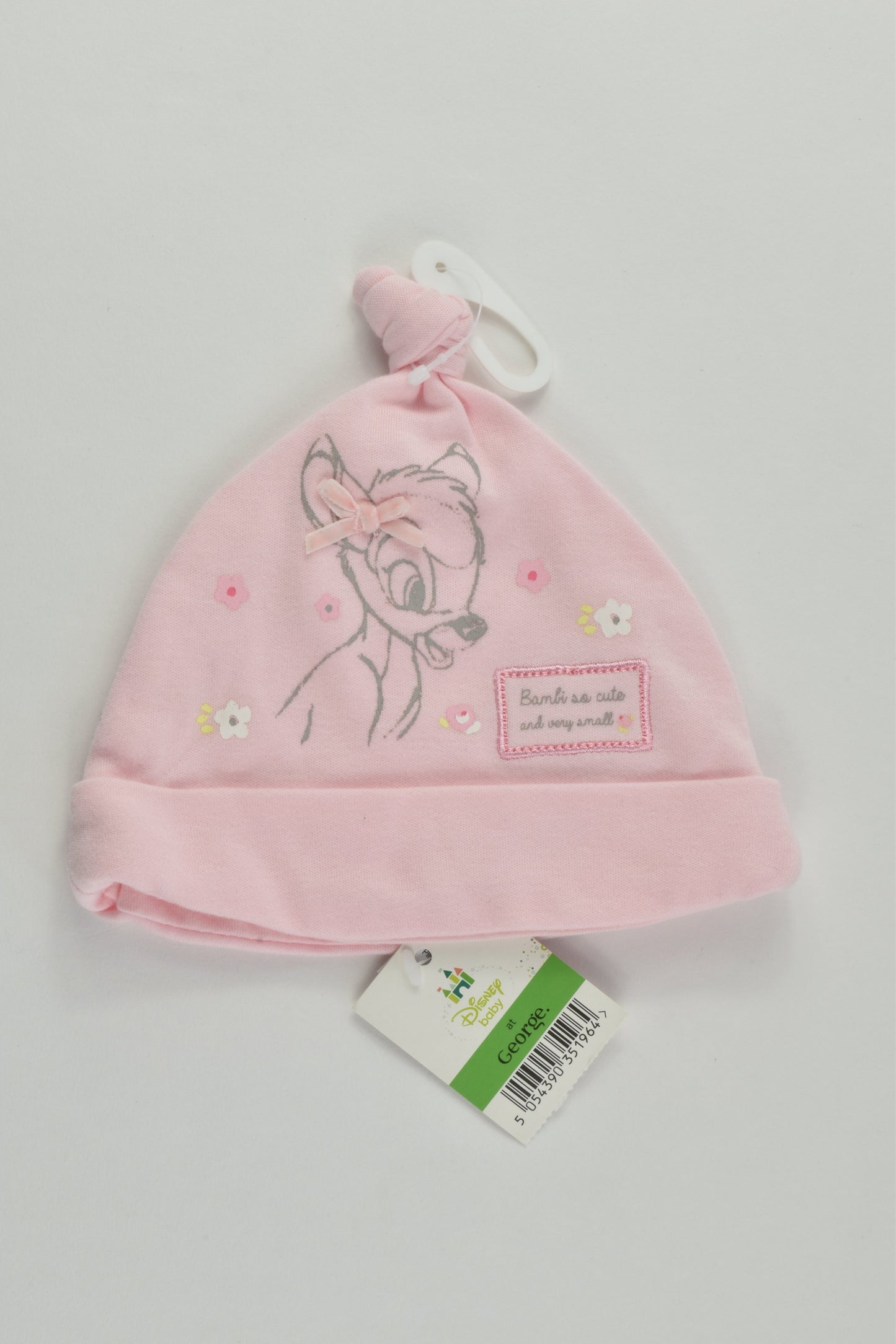 NEW Disney Baby at George Size approx 000 'Bambi So Cute And Very Small' Beanie