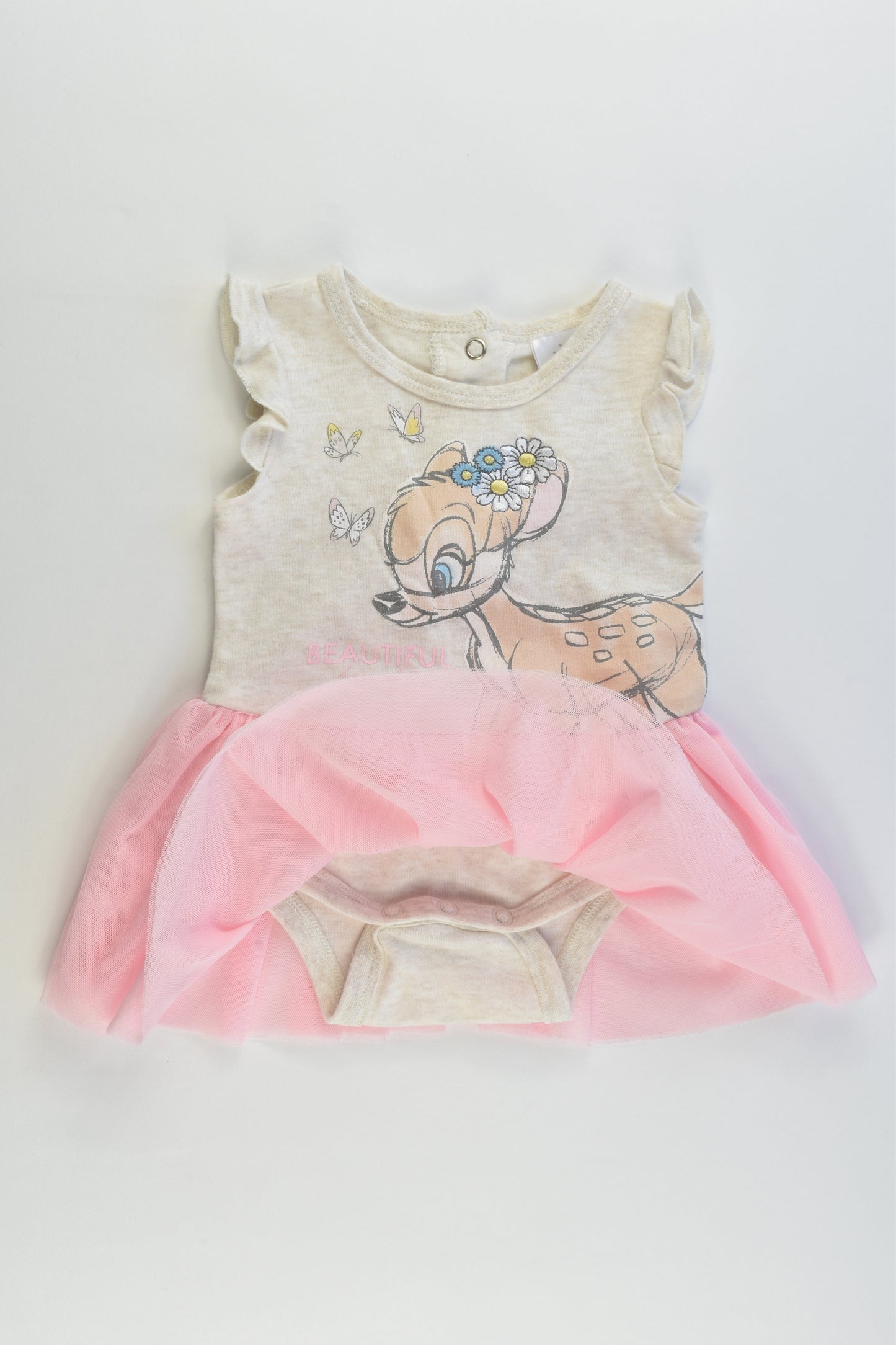 NEW Disney Baby Size 000 'Beautiful Bambi' Tulle Dress/Bodysuit