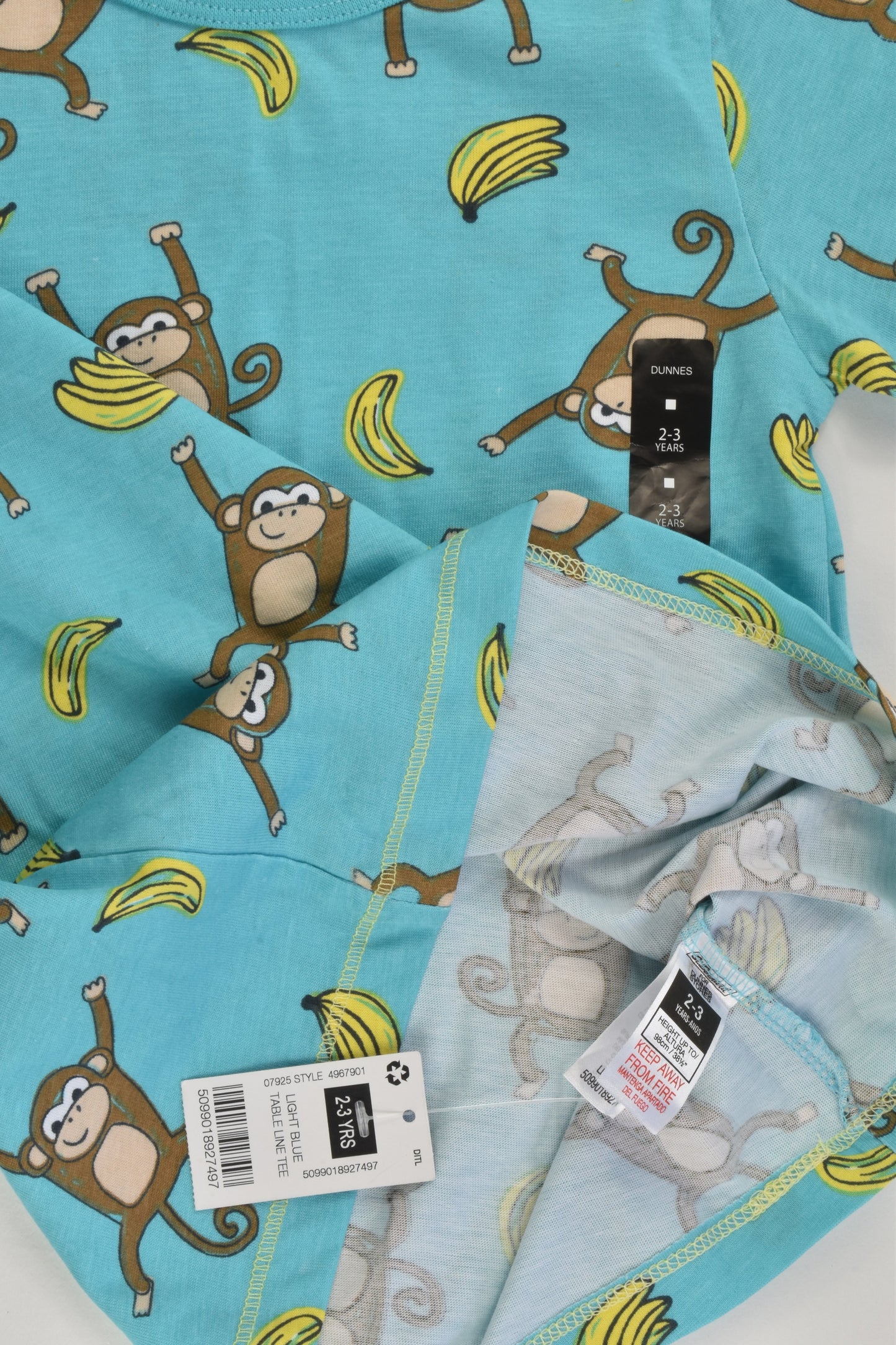 NEW Dunnes Size 2-3 Monkey T-shirt