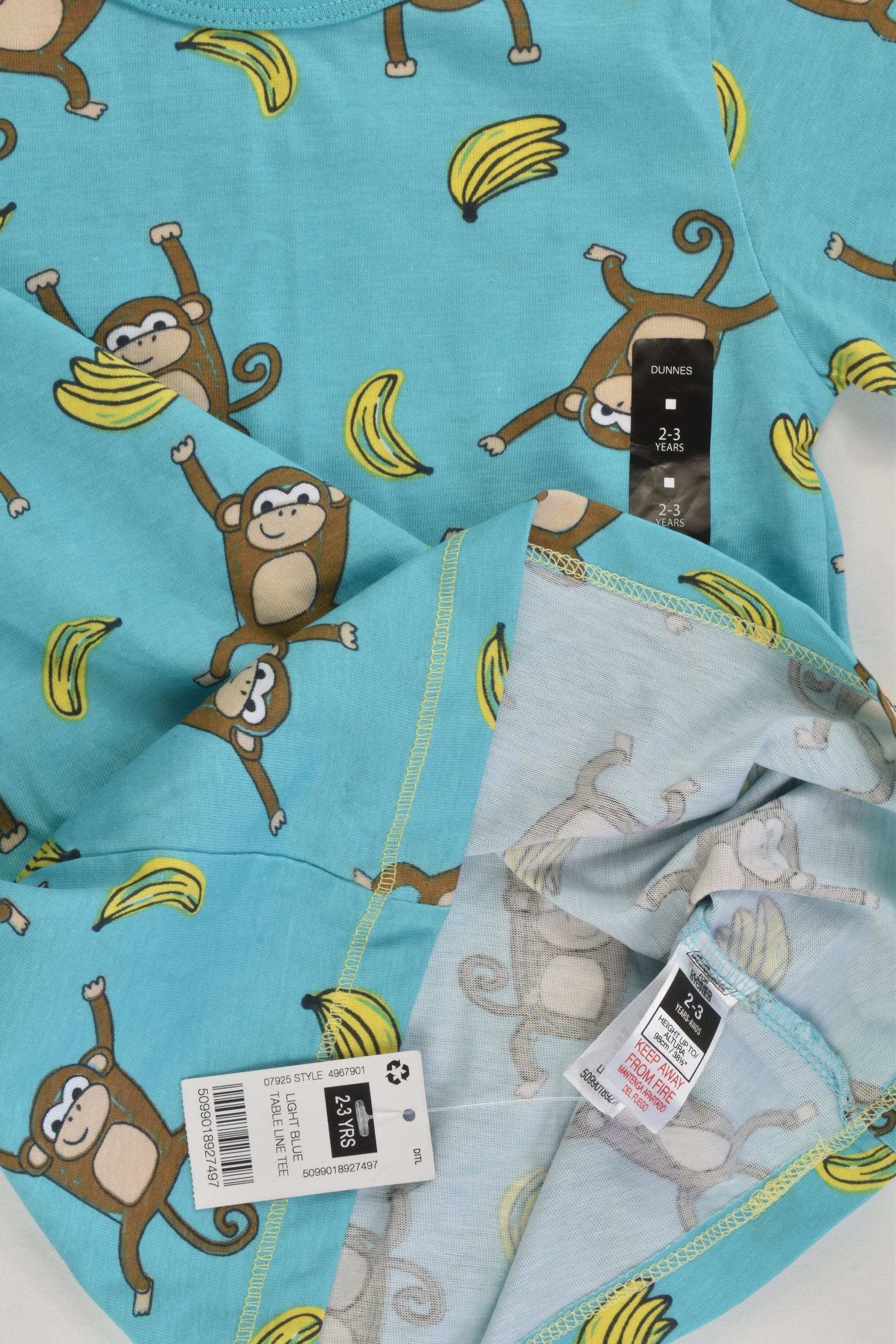 NEW Dunnes Size 2-3 Monkey T-shirt
