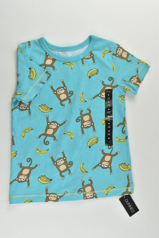NEW Dunnes Size 2-3 Monkey T-shirt