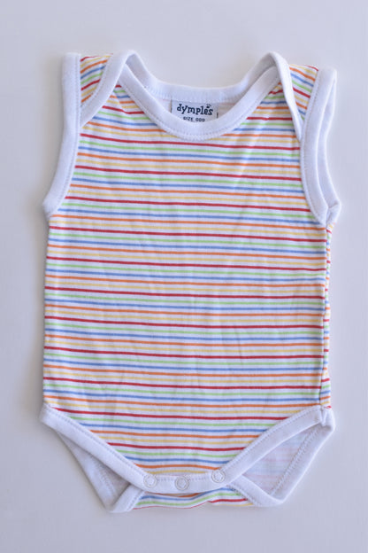 NEW Dymples Size 000 (62 cm) Rainbow Stripes Bodysuit