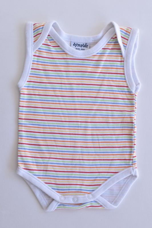 NEW Dymples Size 000 (62 cm) Rainbow Stripes Bodysuit