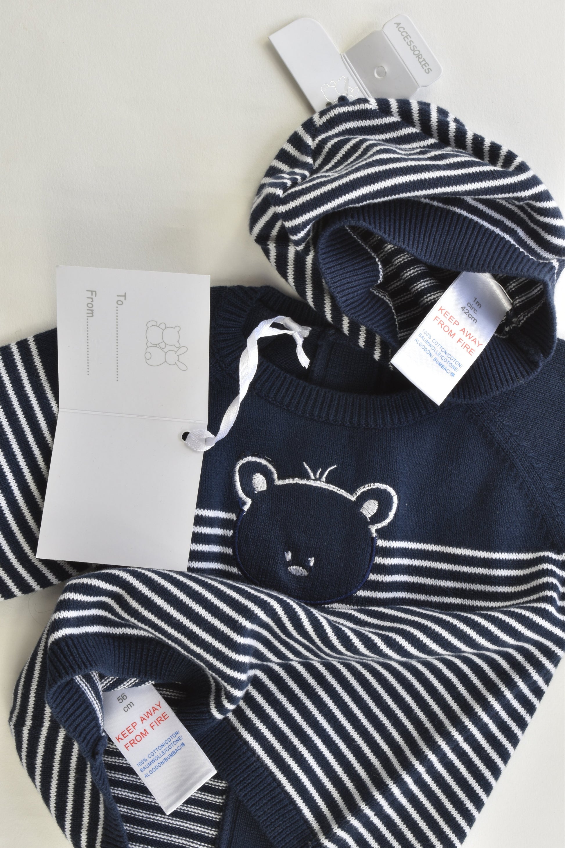 NEW Emile et Rose (UK) Size Up to 1 month (56 cm) Knitted Jumper and Beanie
