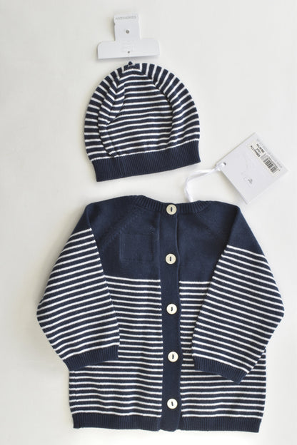 NEW Emile et Rose (UK) Size Up to 1 month (56 cm) Knitted Jumper and Beanie