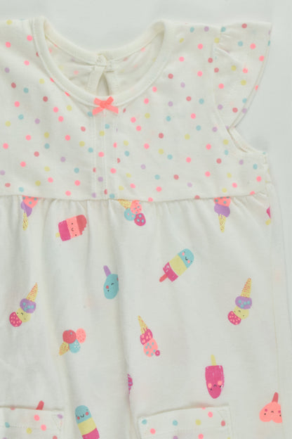 NEW George Size 0 (6-9 months, 68-74 cm) Ice Creams Short Playsuit