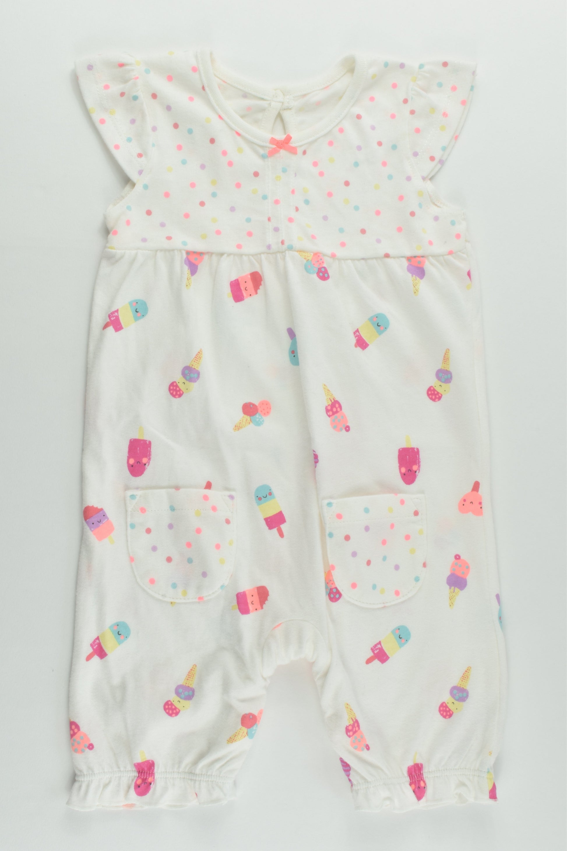 NEW George Size 0 (6-9 months, 68-74 cm) Ice Creams Short Playsuit