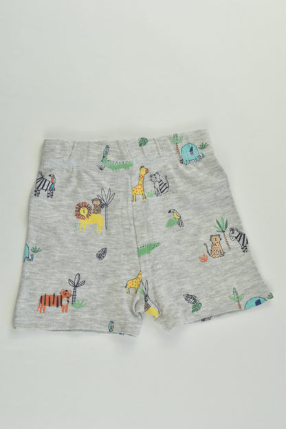 NEW George Size 00 (3-6 months) Animals Grey Shorts