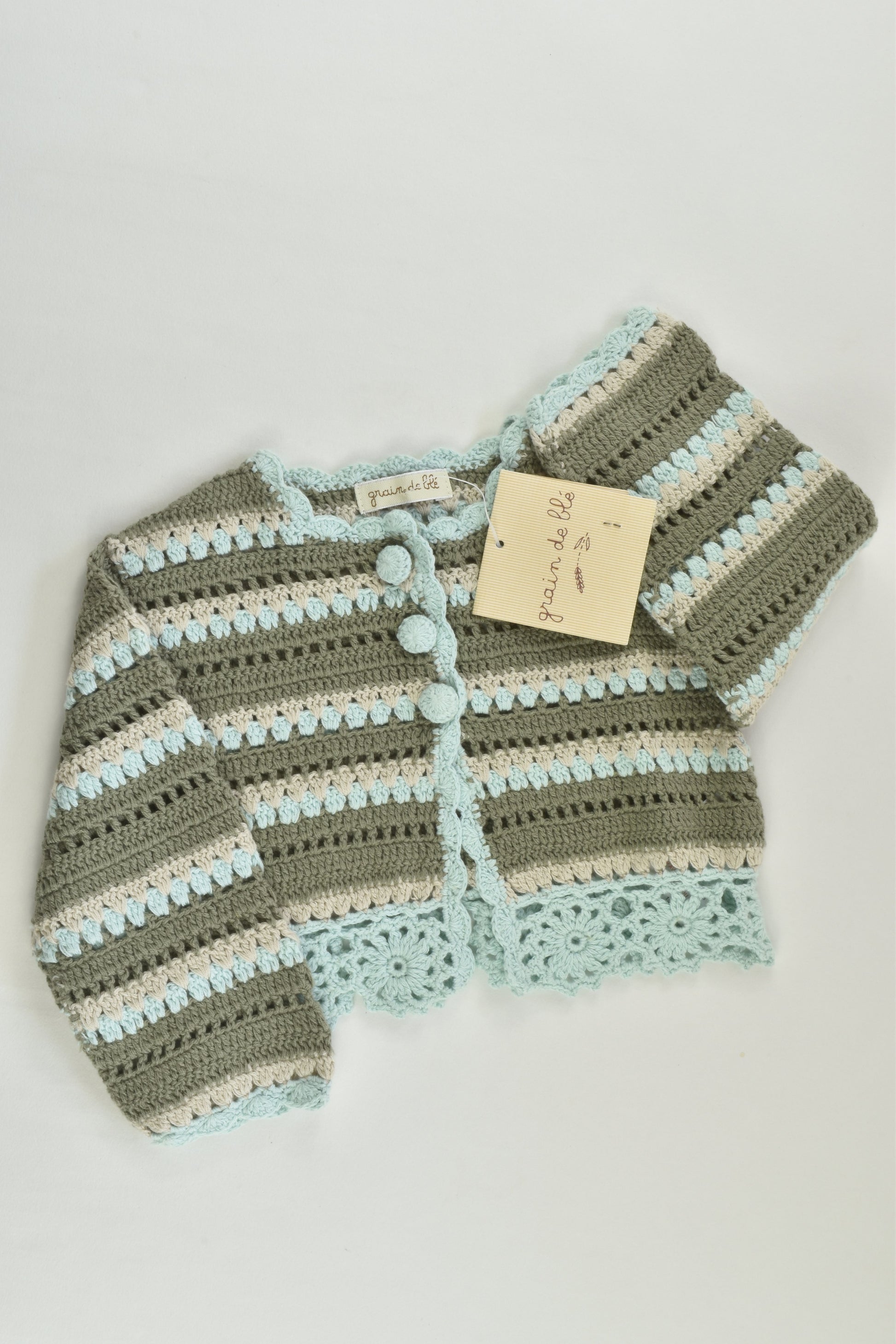 NEW Grain De Blé Size 00 (6 months, 67 cm) Knitted Cardigan