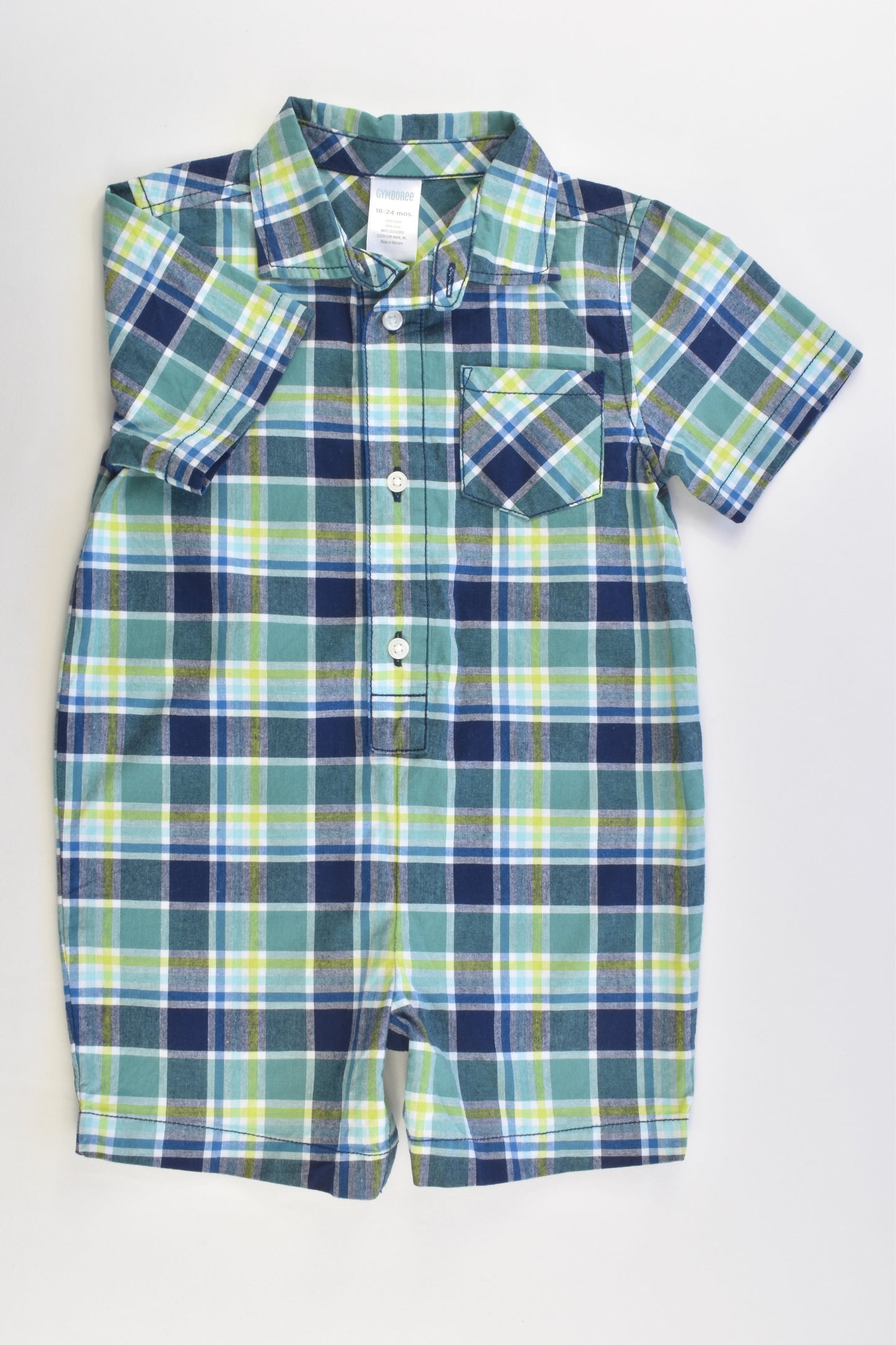 NEW Gymboree Size 2 (18-24 months) Checked Collared Romper