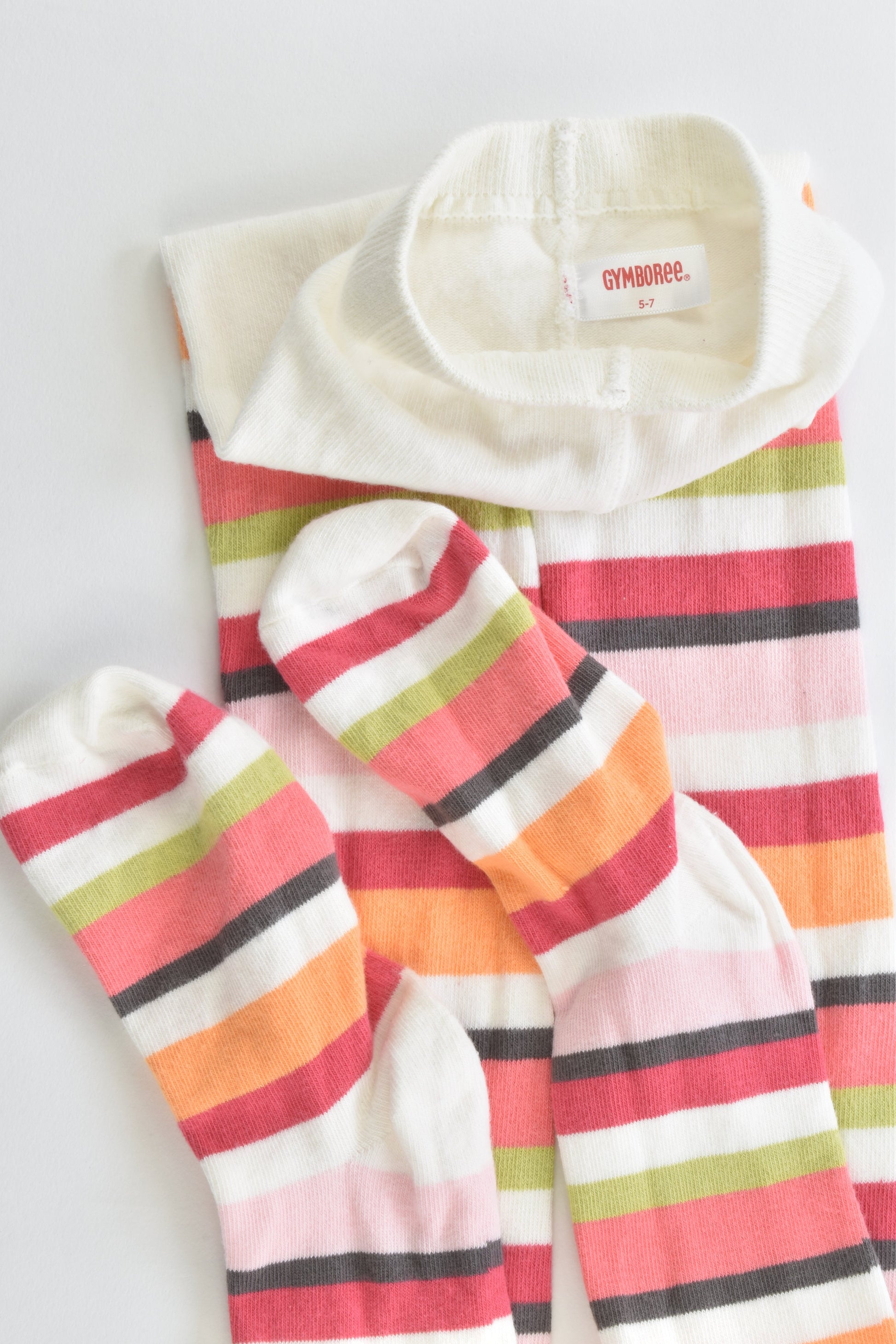 NEW Gymboree Size 5-7 Striped Footed Tights