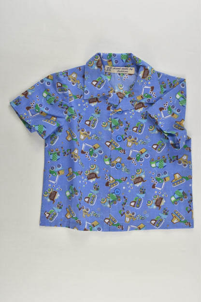 NEW Hand-made by Bobbins Size 0 Vehicles Shirt