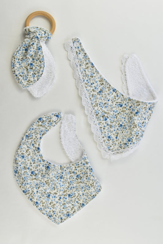 NEW Handmade Floral Bandana Bibs and Teething Ring