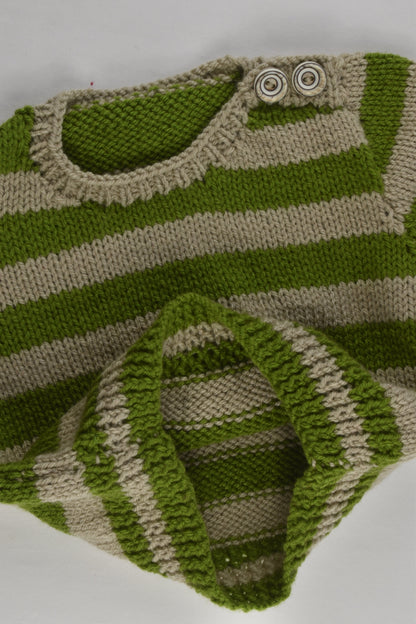 NEW Handmade Size approx 0-1 Striped Knitted Jumper